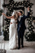 Elegant Lace Staps Backless Sheath Floor-Length Wedding Dresses, FC1736