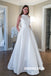 Elegant Satin A-line Sleeveless Open-Back Wedding Dress, FC2060