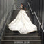 Elegant A-line Off Shoulder Backless Slit Satin Wedding Dresses, FC3916